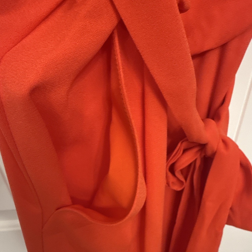 Vince Camuto Women Sleeveless Wide-Leg Jumpsuit Belted Pockets Orange Size 10 - Picture 8 of 8
